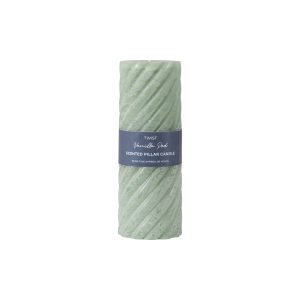 Gallery Direct Vanilla Pillar Candle Twist Sage Pack of 2 | Shackletons