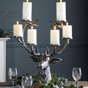 Gallery Direct Stag Candelabra Aluminium | Shackletons