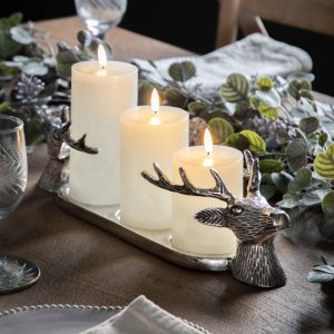 Gallery Direct Stag Candleholder Aluminium | Shackletons