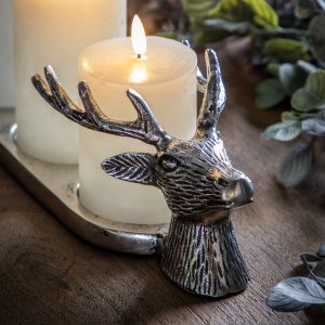 Gallery Direct Stag Candleholder Aluminium | Shackletons