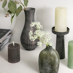 Gallery Direct Enya Candlestick Small Antique Grey | Shackletons