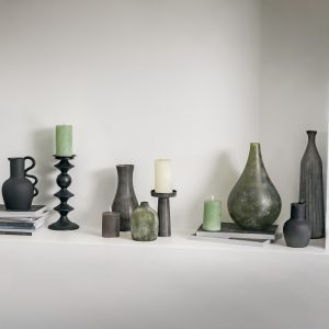 Gallery Direct Enya Candlestick Small Antique Grey | Shackletons