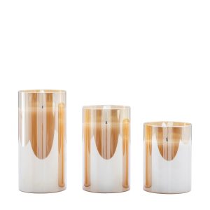 Gallery Direct LED Candle Gold Votive Set of 3 | Shackletons