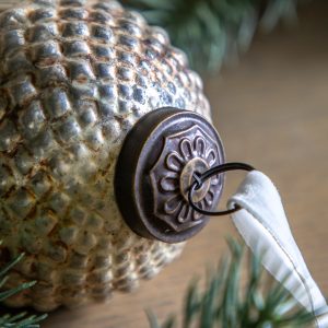 Gallery Direct Acorn Bauble Antique Gold Set of 6 | Shackletons