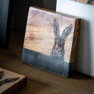 Gallery Direct Hare Coasters Black Marble Set of 4 | Shackletons