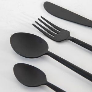 Gallery Direct Elin Cutlery Set 6 Matt Black | Shackletons