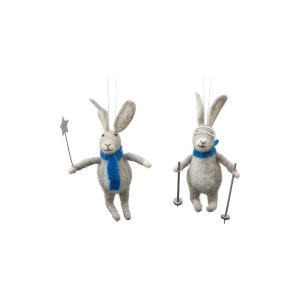 Gallery Direct Skiing Hares Grey Set of 2 | Shackletons