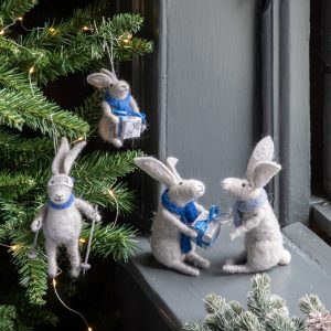 Gallery Direct Skiing Hares Grey Set of 2 | Shackletons