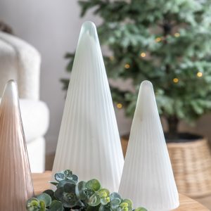 Gallery Direct Ribbed Tree White Frost Glass | Shackletons