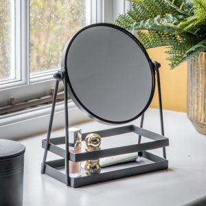 Gallery Direct Carly Vanity Mirror wTray Black | Shackletons