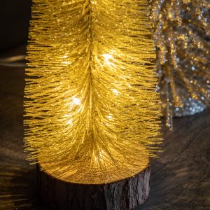 Gallery Direct Brush Tree LED Lights Gold | Shackletons