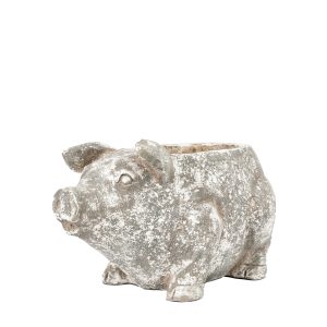 Gallery Direct Pig Planter Large Antique White | Shackletons