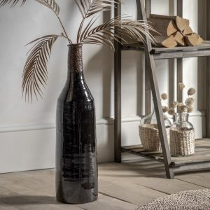 Gallery Direct Robello Bottle Vase Lava Black | Shackletons