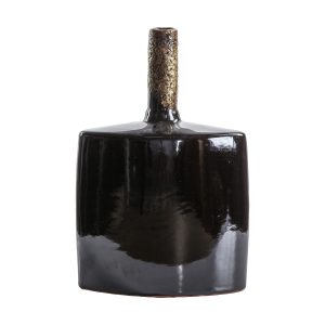 Gallery Direct Robello Flask Vase Lava Black | Shackletons