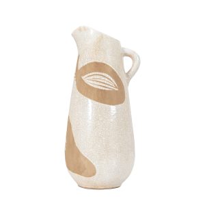 Gallery Direct Goya Pitcher Vase Reactive WhteBrown | Shackletons