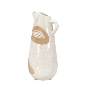 Gallery Direct Goya Pitcher Vase Reactive WhteBrown | Shackletons