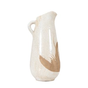 Gallery Direct Goya Pitcher Vase Reactive WhteBrown | Shackletons