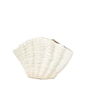 Gallery Direct Clam Vase Small Reactive White | Shackletons