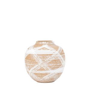 Gallery Direct Tarka Vase Small Reactive BrownWhite | Shackletons