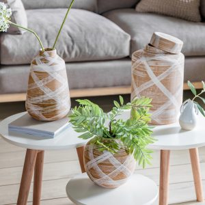 Gallery Direct Tarka Vase Small Reactive BrownWhite | Shackletons