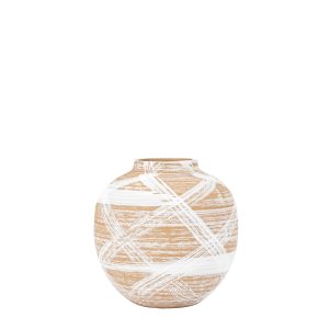 Gallery Direct Tarka Vase Small Reactive BrownWhite | Shackletons