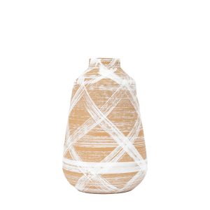 Gallery Direct Tarka Vase Large Reactive BrownWhite | Shackletons