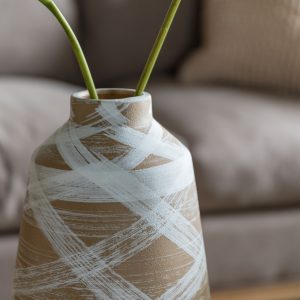 Gallery Direct Tarka Vase Large Reactive BrownWhite | Shackletons