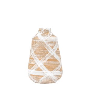 Gallery Direct Tarka Vase Large Reactive BrownWhite | Shackletons