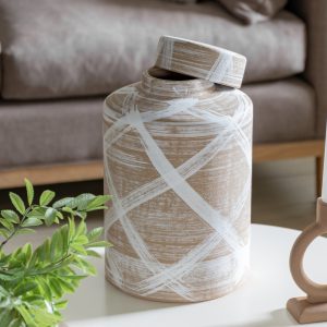 Gallery Direct Tarka Jar Reactive Brown White | Shackletons