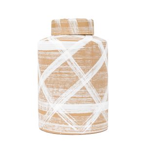 Gallery Direct Tarka Jar Reactive Brown White | Shackletons