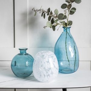 Gallery Direct Linni Vase Small Clear White Speckle | Shackletons