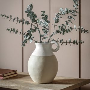 Gallery Direct Tinos Pitcher Vase Small White Natural | Shackletons