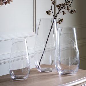 Gallery Direct Feather Vase Small Clear | Shackletons