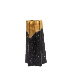 Gallery Direct Shooting Star Vase Large Black Gold | Shackletons