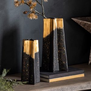 Gallery Direct Shooting Star Vase Large Black Gold | Shackletons