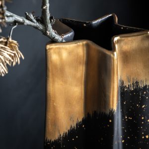 Gallery Direct Shooting Star Vase Large Black Gold | Shackletons