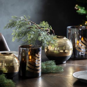 Gallery Direct Glitz Vase Small Black Gold | Shackletons