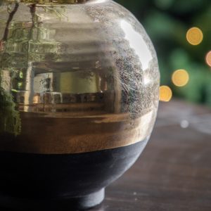 Gallery Direct Glitz Vase Small Black Gold | Shackletons