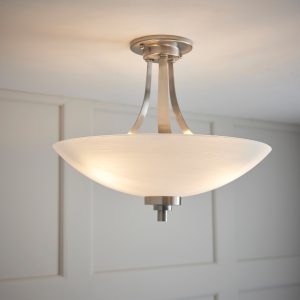 Gallery Direct Welles Ceiling Lamp Satin Chrome | Shackletons