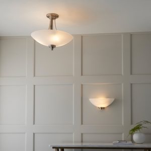 Gallery Direct Welles Ceiling Lamp Satin Chrome | Shackletons