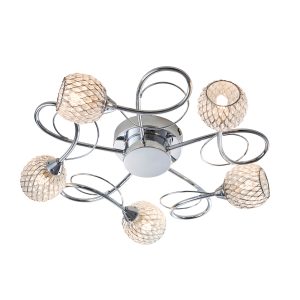 Gallery Direct Aherne 5 Ceiling Lamp Chrome | Shackletons