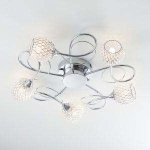 Gallery Direct Aherne 5 Ceiling Lamp Chrome | Shackletons