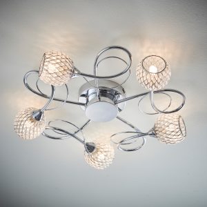 Gallery Direct Aherne 5 Ceiling Lamp Chrome | Shackletons