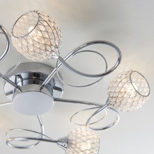 Gallery Direct Aherne 5 Ceiling Lamp Chrome | Shackletons