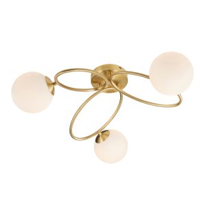 Gallery Direct Ellipse 3 Ceiling Light Brass | Shackletons