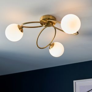 Gallery Direct Ellipse 3 Ceiling Light Brass | Shackletons