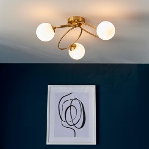 Gallery Direct Ellipse 3 Ceiling Light Brass | Shackletons