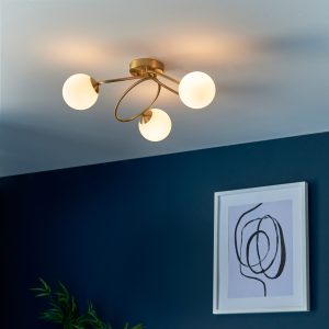 Gallery Direct Ellipse 3 Ceiling Light Brass | Shackletons