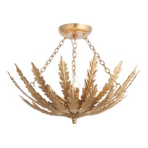 Gallery Direct Delphine 3 Ceiling Light Gold Leaf | Shackletons