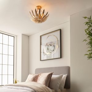 Gallery Direct Delphine 3 Ceiling Light Gold Leaf | Shackletons